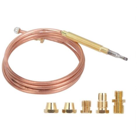 Thermocouple universel de cheminée à gaz - Kit de remplacement - 900 mm - Gris - Connexion vis - Acier inoxydable (1/5)