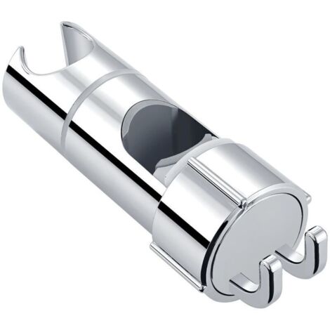 Support de barre/pommeau de douche avec base de fixation à clip, manchon coulissant réglable, boucle en forme de fourche et pommeau de douche relevable (1/5)