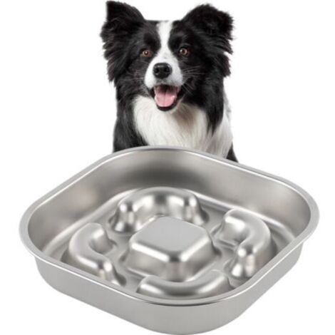 Gamelle anti-goutte Longziming pour chiens - Insert pour gamelle à alimentation lente - Anti-étouffement - Grande gamelle en silicone - Anti-projection - Favorise la digestion - Gamelle pour chiens et (1/5)
