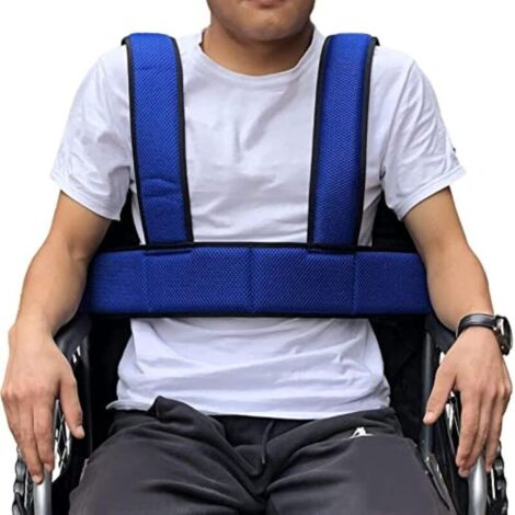 Gilet de Soutien du Torse avec Ceinture de sécurité pour Fauteuil Roulant pour Patients, Personnes âgées et handicapées, Harnais Complet réglable pour empêcher l'inclinaison ou la Chute, qualité Sup