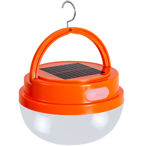 Lampe solaire, ampoule rechargeable, lampe solaire champignon portable et étanche pour le camping, orange (1/5)