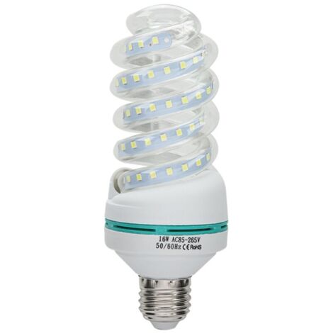 Ampoule LED spirale E27 à économie d'énergie, lumière blanche brillante, AC 180240V (16W) (1/5)
