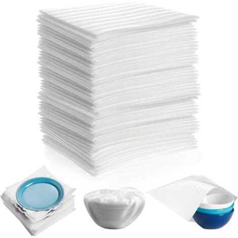 Sacs en papier bulles, 100 pièces, emballage à bulles en mousse, carton mobile pour kit demenagement,boîtes de déménagement, couverts, assiettes, assiettes, verres, emballage. (1/5)