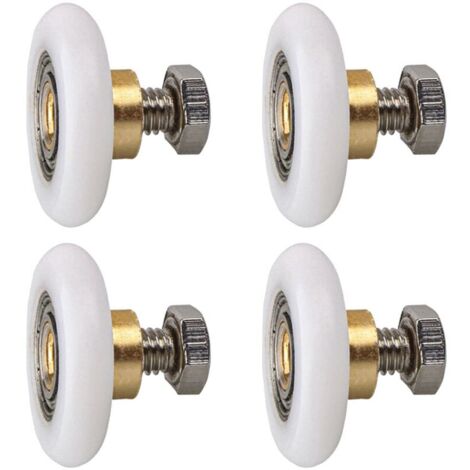 4 pièces Rouleau de porte de douche 25mm, Rouleau Roulette Roue pour Porte de Douche Roulettes Coulissantes Porte Roue de Remplacement pour Rouleau (1/5)