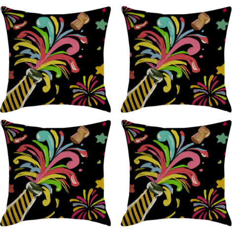 Bonne année Housses de coussin décoratives pour le Nouvel An et les fêtes d'hiver, parfaites pour décorer votre canapé ou votre fauteuil (1/5)