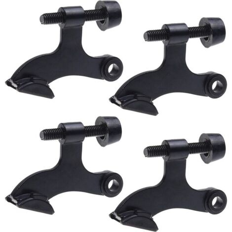4x Butées de porte à axe de charnière noires - Avec embouts de protection pour pare-chocs - Facile à installer - Empêche les dommages aux murs et aux portes - Robuste et réglable (1/5)