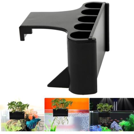Jardinière d'Aquarium, Support pour Plantes d'Aquarium à Suspendre Support pour Plantes de Réservoir Jardinière d'Aquarium(Noir) (1/5)