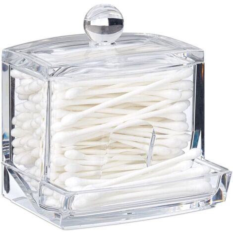 Étui transparent en acrylique pour cotons-tiges, boîte de rangement pour cotons cosmétiques, boîte de rangement pour échantillons de bureau (1/5)