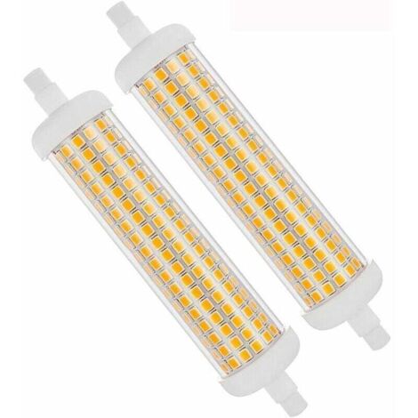 Ampoule LED R7S, 118 mm, halogène 220 W, 120 V, 25 W, 2 500 lumens, projecteur à double culot pour éclairage de travail, de sécurité, d'aménagement paysager et au sol, blanc chaud 3 000 K, lot de 2 (1/5)