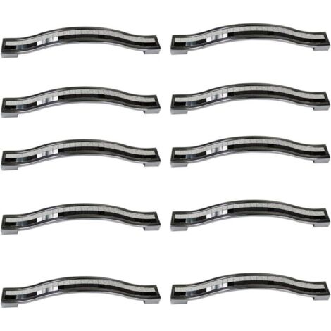Lot de 10 poignées de tiroir en alliage strass cristal pour commode armoire de cuisine placard, noir et blanc, 128MM-10PCS (1/4)