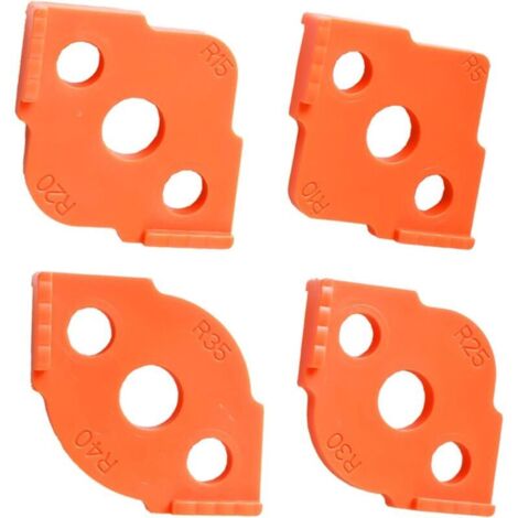 Lot de 4 gabarits de routage d'angle pour le travail du bois, ABS haute dureté + coins CNC R5 R10 R15 R20 R25 R30 R35 R40 (1/5)