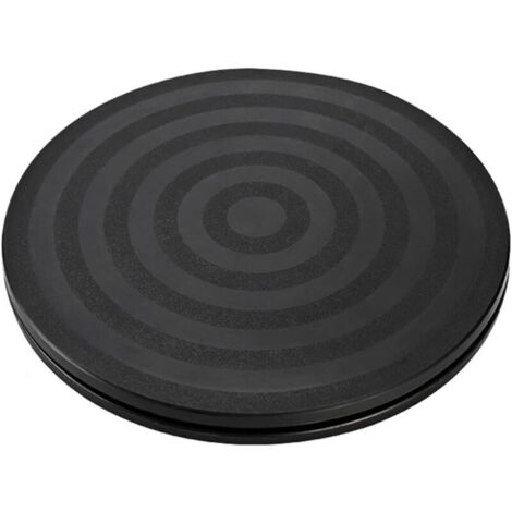 1 Pièce Plateau Tournant Solide Plateau Tournant à 360° avec Roulement Base de Plaque Tournante Plateau Tournant TV Plateau Universel Rond Support Pivotant Résistant Plateau Noir (1/5)