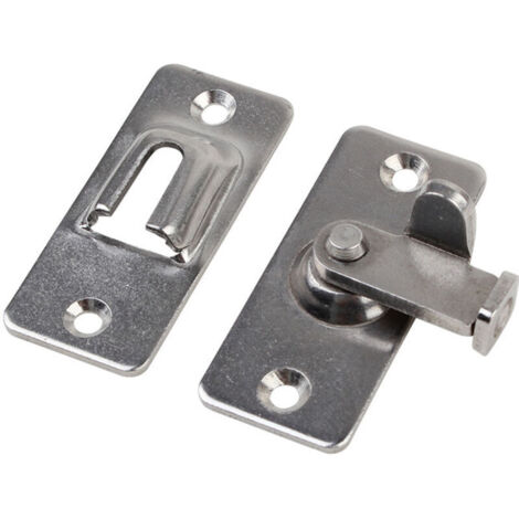 Lot de 2 quincaillerie de Porte Boucle de Porte coulissante Acier Inoxydable 90 degrés Verrouillage à Angle Droit Quincaillerie Outils Porte de sécurité Boulon de fenêtre Outils de quincaillerie de Po (1/5)