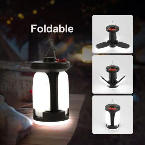 Lampe camping solaire rechargeable 1000LM – Batterie 4500mAh – 6 modes d'éclairage – Protection IP44 – Utilisation comme power bank (1/5)