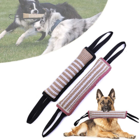 Lot de 2 jouets indestructibles pour chien – Jouets interactifs en jute pur – Tir à la corde pour chiens de taille moyenne à grande (1/5)