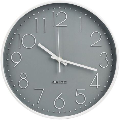 Horloge murale ronde élégante - Mouvement à quartz totalement silencieux - Facile à accrocher - Design 3D (1/5)