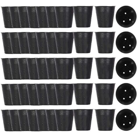 500Pcs Pot De Pépinière En Plastique Contenant De Propagation De Plantes 8Cmx8Cm Thsinde (1/5)