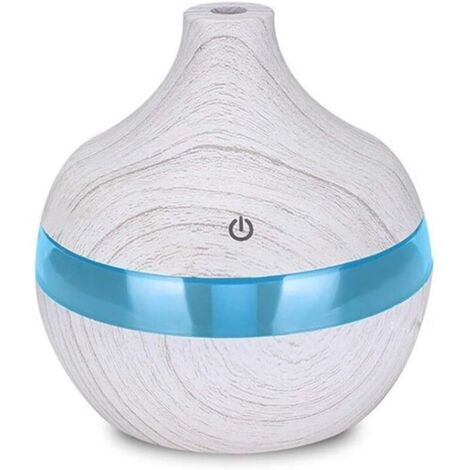 Diffuseur d'arômes électrique USB 300 ml, humidificateur d'air en bois, brumisateur d'huiles essentielles pour voiture et maison (Couleur : Jaune) Blanc (1/5)