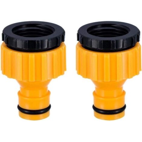 Topways® Plastique 3/4 '' and 1/2 '' BSP 2in1 Nez de Robinet d'arrosage à Visser débit Tap Connector Threaded Faucet Adapter 2 Pack (1/5)