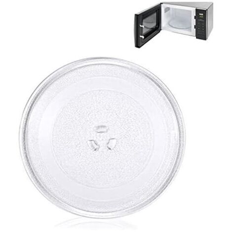 Plateau Tournant Micro Onde 25.5 cm Verre Micro-Ondes Universel avec 3 Fixations Convient,Assiette pivotante universelle pour micro-onde (1/5)