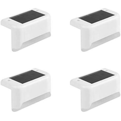 Lot de 4 lampes solaires à LED pour escalier - Pour jardin en plein air - Clôture murale - Pelouse - Paysage - Lampe d'escalier (1/5)