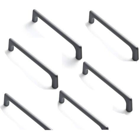 6 pcs Poignée Meuble Poignée d'armoire de cuisine poignée de placard 128mm Gris, Poignées d'armoires de cuisine foncé Alliage de zinc moderne avec vis Pratique et pratique (1/5)