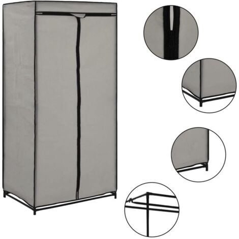 Garde-robe Design moderne, Armoire Etagère de rangement, Gris 75x50x160 cm OIB5688E (1/5)