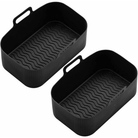 2 Pièces Accessoire Air Fryer Réutilisable, Moule Friteuse Air Fryer, Lavable au Lave-vaisselle, Accessoires pour Double Air Fryer, Moule Silicone Accessoires pour Friteuse, Four, Micro-ondes (1/5)