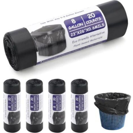 Lot de 100 sacs de toilette biodégradables - Noir - Pour toilettes de camping, toilettes mobiles, équipements de camping