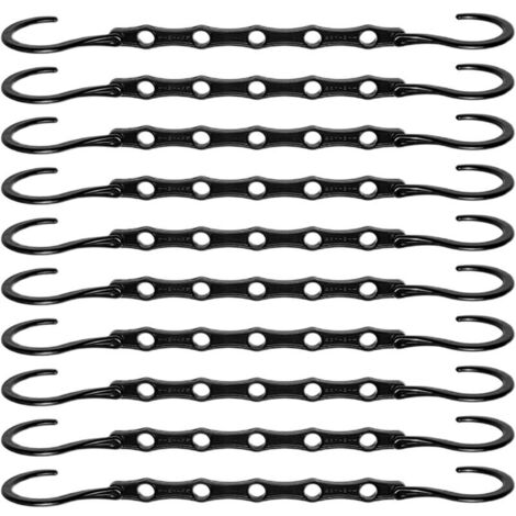 Ces cintres gain de place, un ensemble de 10 cintres magiques, avec crochets à 5 trous pivotants à 360°, robustes et durables, sont l'accessoire parfait pour organiser votre garde-robe, en noir. (1/3)