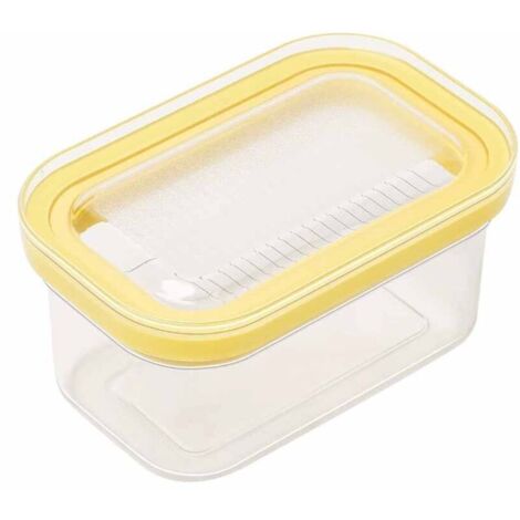 Beurrier En Plastique, De Coupe Récipient, Beurre Récipient à, Boîte à Beurre Avec Coupe-Trancheuse Récipient à Fromage, Pour 500 G De Beurre, Boîte à Fromage Transparente (1/5)