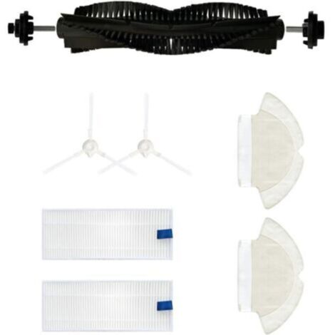 Lot de 7 accessoires pour robot aspirateur Tefal Rowenta X-plorer Serie 75 RG7687, brosse principale/2 brosses latérales/2 chiffons/2 filtres (1/4)
