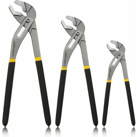 Pince multiprise 3 pièces 200/250/300 mm – Acier chrome-vanadium – Poignées antidérapantes pour travaux de plomberie et mécanique (1/5)
