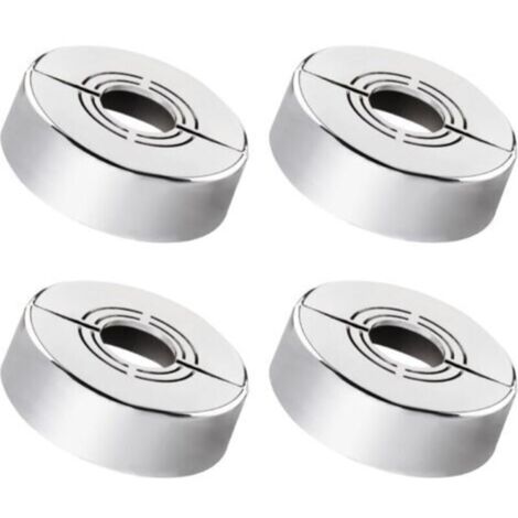 Lot de 4 Rosace Mitigeur Douche 3 Tailles en 1, Cache Rosace Tuyau Radiateur, Rosace Robinet Divisée pour Ø 20mm, Ø 25mm, Ø 33mm, Accessoire Douche Robinet et Radiateur