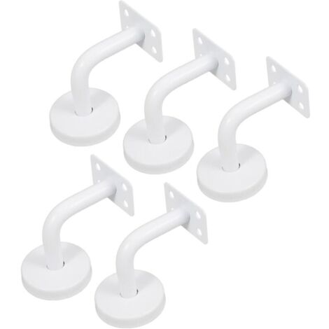 5pcs Supports de Main Courante d'Escalier, Supports Acier Inoxydable Blanc de Rampe d'Escalier-60x80mm-Vis de montage fournis-Pour Fixation Rampes d'Escalier et garde corps Intérieure et Extéri (1/5)