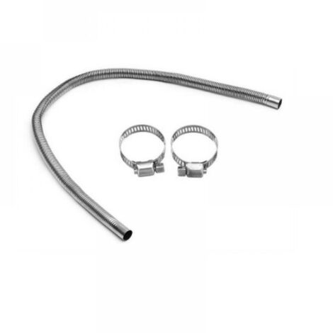 Tuyau d'échappement - 200 cm - Portable - Tuyau d'échappement flexible en acier inoxydable - Avec collier de serrage - Tuyau d'échappement pour voiture - Diamètre intérieur 25 mm (1/5)