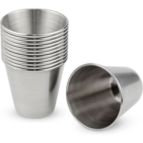 12 Pièces Gobelet Inox,empilables et,gobelets en acier inoxydable Enfant réutilisables et durables,adaptés au café,à la bière,au whisky,adaptés au camping,aux voyages, aux bars et à la