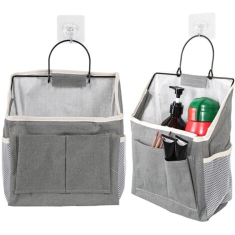 Lot de 2 organiseurs suspendus pliables, Organiseur mural et de porte à suspendre avec poches pour salle de bain, cuisine, camping, Sacs de rangement suspendus, paniers et organisateurs de camping (1/5)