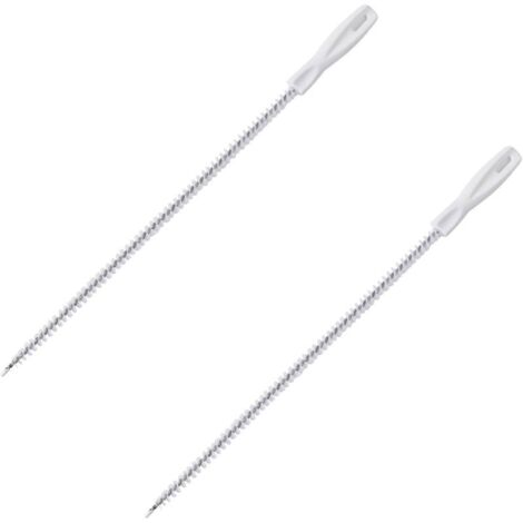 Lot de 2brosses de débouchage flexibles pour canalisations de salle de bain, cuisine, enlever les poils longs, 45 cm (1/5)