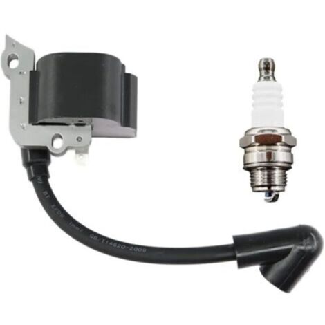 Bobine d'Allumage pour Débroussailleuse - Compatible 1401308A, 41401306A, 4140, 1303A, FS38, FS55, FC55F - Kit avec Bougie - Haute Performance (1/3)