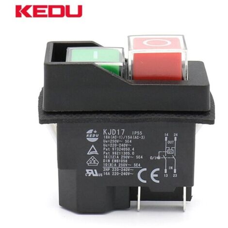 Interrupteur électromagnétique à 4 broches KJD16 16A 250V, contacteur autobloquant, contrôleur de moteur, interrupteur d'alimentation pour équipements industriels, accessoires pour outils électriques.