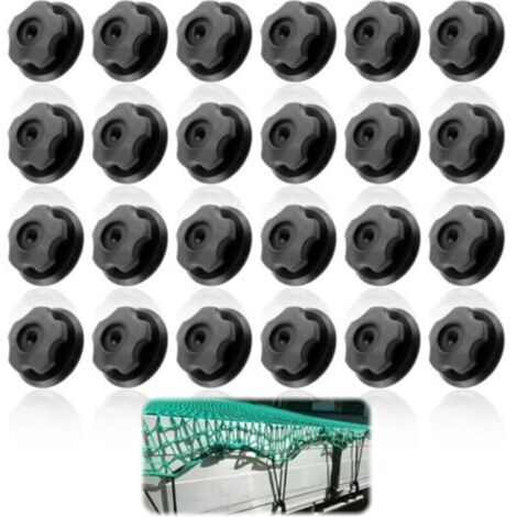 24 PCS Goujons Ronds avec Vis et Boutons de Bâche, Idéal pour Fixer Filets de Remorque, Bâches et Charges Légères, Accessoires Universels pour Remorques et Véhicules (1/5)