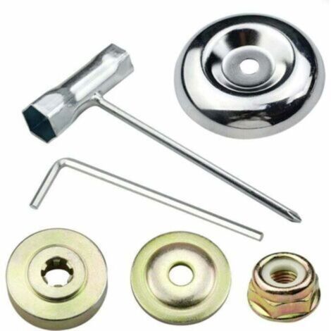 6 Morceaux Kit Ecrou Tete Debroussailleuse Universelle Kit Fixation écrou Lame Boîte, Pour Tondeuse à Gazon Tondeuse Débroussailleuse (1/5)
