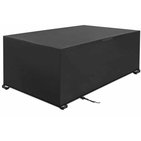 Huosse Salon de Jardin, Housse de Table Jardin Rectangulaire, Couverture de Protection Meubles Bâche Salon de Jardin Imperméable Anti-UV, Bache Table Exterieur (Schwarz, 242 x 162 x 100 cm 210D) (1/5)