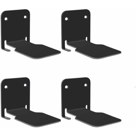 Étagère murale invisible – Ensemble de 4 pièces – Support métallique robuste – Convient aux bureaux, chambres et salons – Étagère flottante décorative – Accessoires de montage inclus – Noir (1/5)