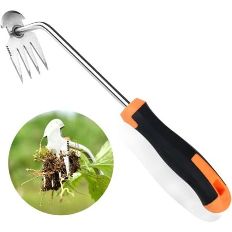 Arrache mauvaise herbes jardinage, outil de désherbage manuel, désherbage en acier inoxydable, désherbeur manuel, inoxydable extracteur de mauvaises herbes extérieur décoration pour jardin (1/5)