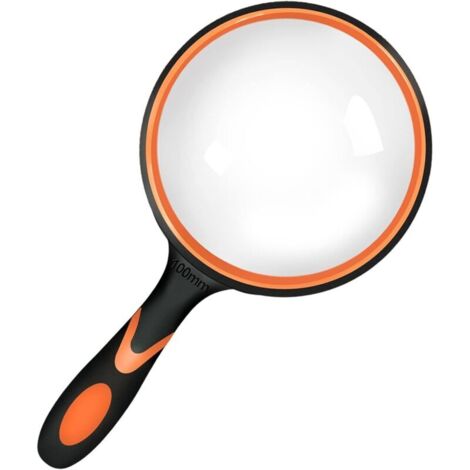 Loupe de lecture 75 mm, portable, avec poignée en caoutchouc souple antidérapante, grossissement 10x, matériau en verre, adaptée à la lecture de journaux et de mots croisés (1/5)