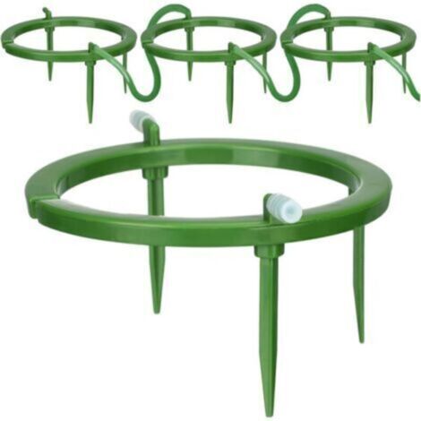 Anneaux d'irrigation goutte à goutte, support à 3 pieds, goutteur, anneau d'irrigation goutte à goutte avec raccord d'entrée intégré de 1/8 pouce à embout cannelé, 3 piquets amovibles
