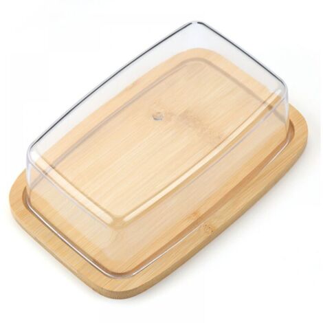 Beurrier – fabriqué en PS réutilisable avec un couvercle en bambou – pratique et durable, un allié précieux en cuisine. (1/5)
