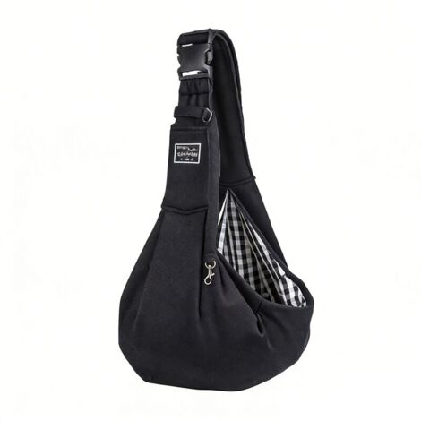 Sac de Transport pour Chien Chat, Réglable Sac à Bandoulière Mains Libres Petit Chien, pour Chiens/Chats de Taille Moyenne Jusqu'à 6kg, pour l'extérieur, Les Voyages, Le Métro (Noir) (1/5)